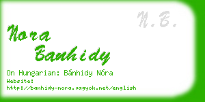 nora banhidy business card